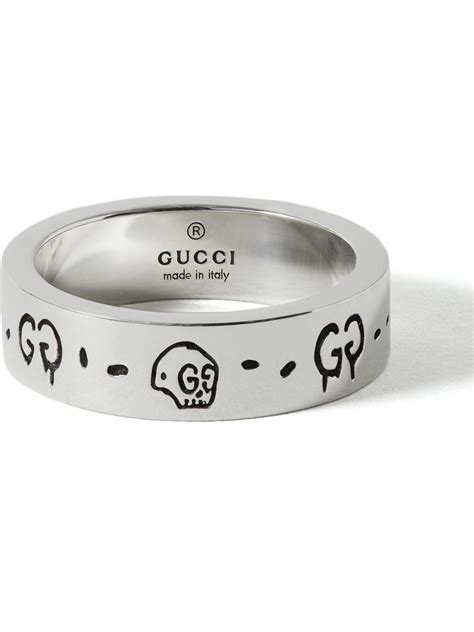 gucci logo ring silver